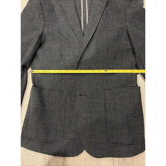 LOT OF 2 EXPRESS EXTRA SLIM CHARCOAL NAVY WOOL TWEED SPORT COAT JACKET SZ 40S - Picture 10 of 16